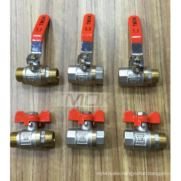 arm handle brass ball valve pn25 ce approved full port brass ball valve dn20